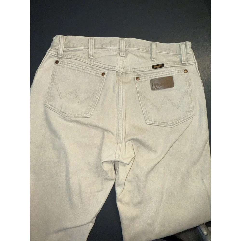 Wrangler Jeans Men 31x36 Cowboy Cut Straight Tan Denim Western Workwear